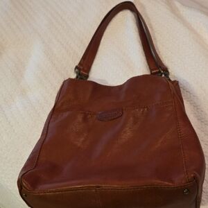 Elegant Brown Anerucan Leather Tote Bag